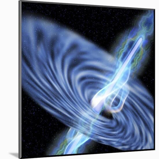 A Stellar Black Hole Emits Streams of Plasma from its Event Horizon-null-Mounted Art Print