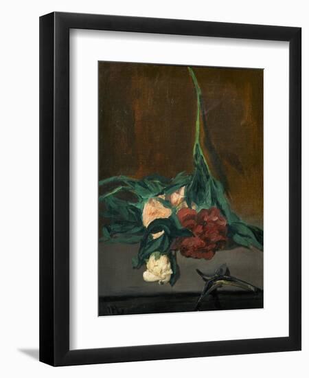 A Stem of Peonies and Pruning Shears, 1864-Edouard Manet-Framed Giclee Print