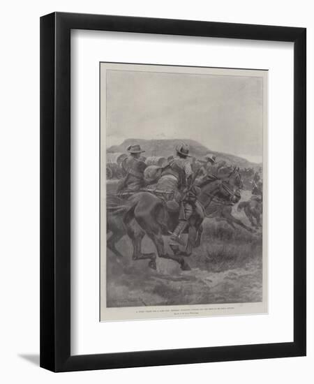 A Stern Chase and a Long One, Imperial Yeomanry Cutting Off the Rear of De Wet's Convoy-Richard Caton Woodville II-Framed Premium Giclee Print