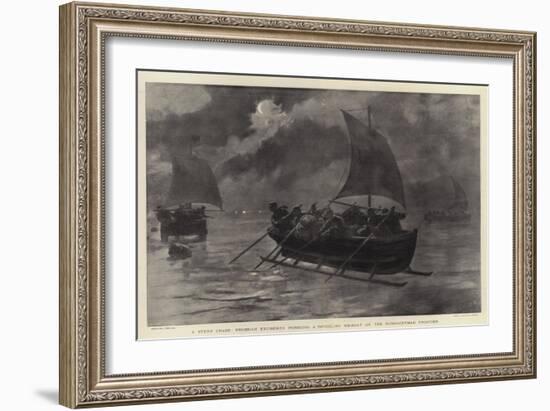 A Stern Chase, Prussian Excisemen Pursuing a Smuggling Ice-Boat on the Russo-German Frontier-Joseph Nash-Framed Giclee Print