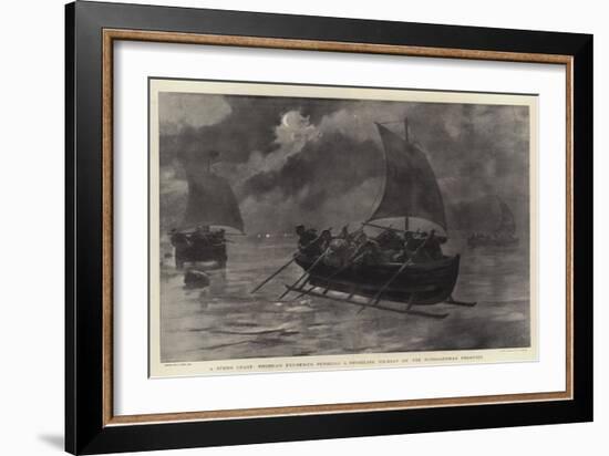 A Stern Chase, Prussian Excisemen Pursuing a Smuggling Ice-Boat on the Russo-German Frontier-Joseph Nash-Framed Giclee Print