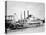 A Stern-Wheeler Loaded with Cotton Bales at New Orleans, C.1900 (B/W Photo)-American-Stretched Canvas