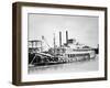 A Stern-Wheeler Loaded with Cotton Bales at New Orleans, C.1900 (B/W Photo)-American-Framed Giclee Print