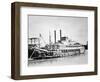 A Stern-Wheeler Loaded with Cotton Bales at New Orleans, C.1900 (B/W Photo)-American-Framed Premium Giclee Print