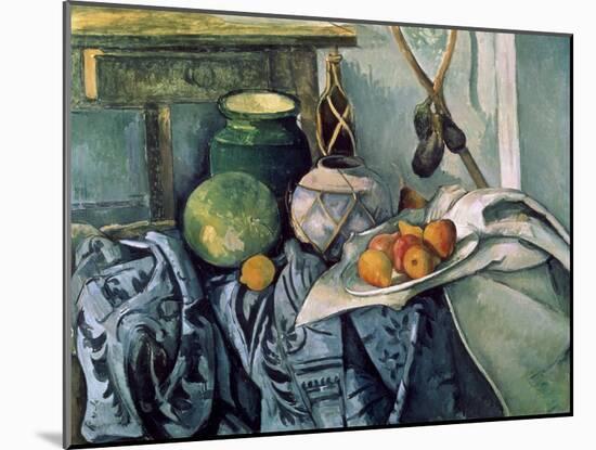 A Still Life Aubergines-Paul Cézanne-Mounted Art Print