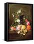 A Still Life in a Stone Niche-Cornelis De Wael-Framed Stretched Canvas