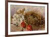 A Still Life of Blossom Tulips and a Birds Nest on a Ledge-Mary Elizabeth Duffield-Framed Giclee Print
