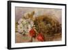 A Still Life of Blossom Tulips and a Birds Nest on a Ledge-Mary Elizabeth Duffield-Framed Giclee Print