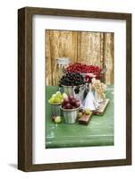 A Still Life of Currants and Gooseberries in Assorted Aluminium Containers-Sabine Löscher-Framed Photographic Print