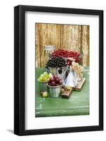 A Still Life of Currants and Gooseberries in Assorted Aluminium Containers-Sabine Löscher-Framed Photographic Print