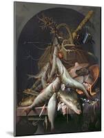 A Still Life of Fish and Fishing Tackle-Abraham Mignon and Jacob Gillig-Mounted Giclee Print