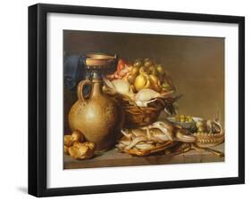 A Still Life of Fish and Other Food-Harmen van Steenwyck-Framed Giclee Print