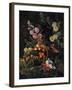 A Still Life of Flowers and a Basket of Fruit-Johan Laurentz Jensen-Framed Giclee Print