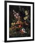 A Still Life of Flowers and a Basket of Fruit-Johan Laurentz Jensen-Framed Giclee Print