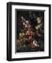 A Still Life of Flowers and a Basket of Fruit-Johan Laurentz Jensen-Framed Giclee Print