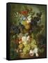 A Still Life of Flowers and Fruit-Jan van Os-Framed Stretched Canvas