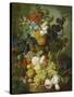 A Still Life of Flowers and Fruit-Jan van Os-Stretched Canvas