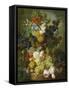 A Still Life of Flowers and Fruit-Jan van Os-Framed Stretched Canvas