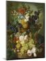 A Still Life of Flowers and Fruit-Jan van Os-Mounted Premium Giclee Print