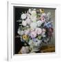 A Still Life of Flowers on a Marble Ledge-Cyane Lecoq Boisbaudran-Framed Photographic Print