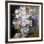 A Still Life of Flowers on a Marble Ledge-Cyane Lecoq Boisbaudran-Framed Photographic Print