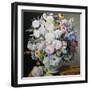 A Still Life of Flowers on a Marble Ledge-Cyane Lecoq Boisbaudran-Framed Photographic Print