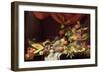 A Still Life of Fruit on a Draped Ledge-Joris van Son-Framed Giclee Print