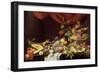 A Still Life of Fruit on a Draped Ledge-Joris van Son-Framed Giclee Print