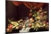 A Still Life of Fruit on a Draped Ledge-Joris van Son-Mounted Giclee Print