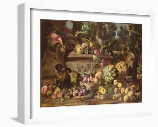 A Still Life of Fruit-Abraham Brueghel-Framed Giclee Print