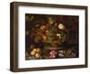 A Still Life of Grapes, Apples, a Peach and Plums in a Basket with Lily of the Valley, a…-Balthasar van der Ast-Framed Giclee Print