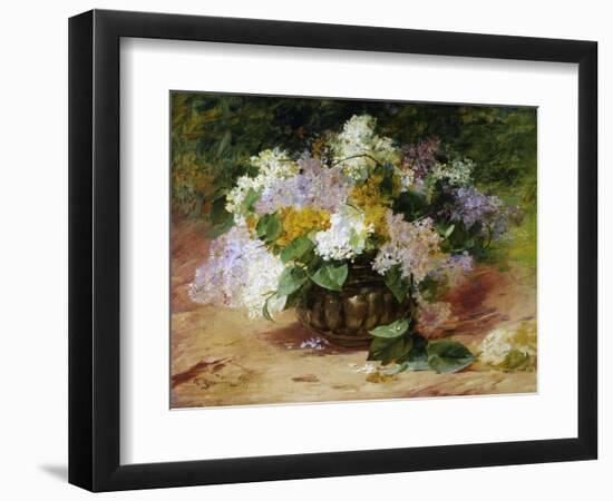 A Still Life of Lilacs-Georges Jennin-Framed Premium Giclee Print