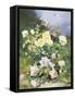 A Still Life of Pink and Yellow Roses-Alexandre Debrus-Framed Stretched Canvas