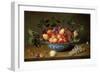 A Still Life of Plums and Apricots in a 'Wan-Li' Porcelain Bowl with a Bunch of Grapes and a…-Jacob van Hulsdonck-Framed Giclee Print