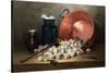 A Still Life of Plums and Jam-Making Utensils-Paul Gagneux-Stretched Canvas