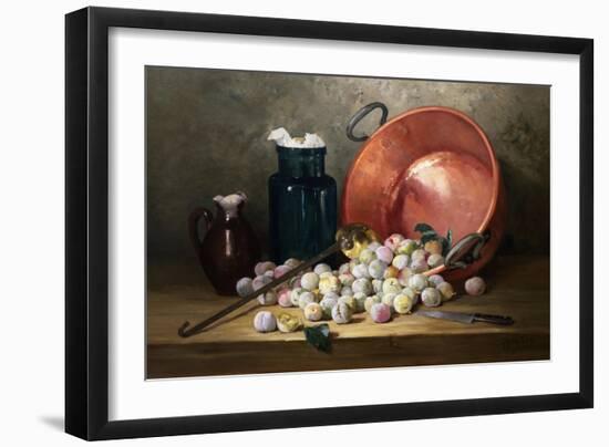 A Still Life of Plums and Jam-Making Utensils-Paul Gagneux-Framed Giclee Print