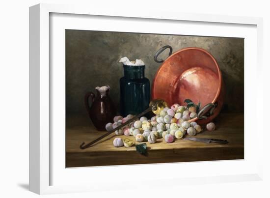 A Still Life of Plums and Jam-Making Utensils-Paul Gagneux-Framed Giclee Print