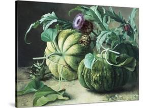 A Still Life of Pumpkins and Artichokes-Carl Vilhelm Balsgaard-Stretched Canvas