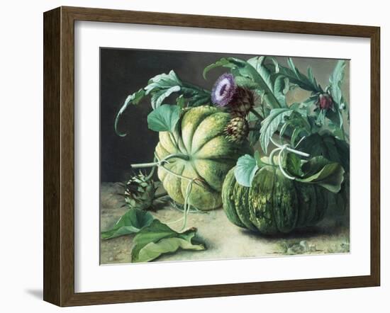 A Still Life of Pumpkins and Artichokes-Carl Vilhelm Balsgaard-Framed Giclee Print