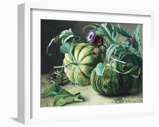 A Still Life of Pumpkins and Artichokes-Carl Vilhelm Balsgaard-Framed Giclee Print