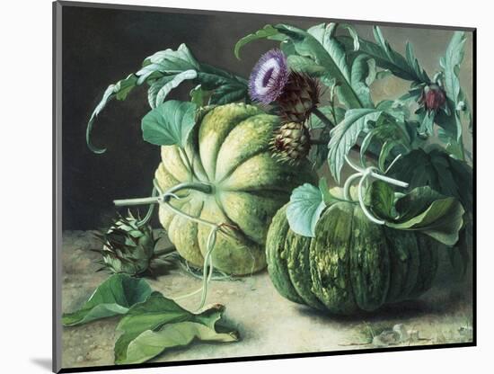 A Still Life of Pumpkins and Artichokes-Carl Vilhelm Balsgaard-Mounted Premium Giclee Print