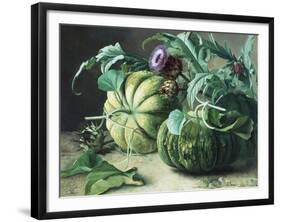 A Still Life of Pumpkins and Artichokes-Carl Vilhelm Balsgaard-Framed Giclee Print