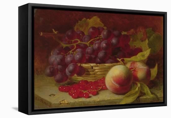 A Still Life of Red Currants, Peaches and Grapes in a Basket (Oil)-Eloise Harriet Stannard-Framed Stretched Canvas