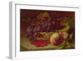 A Still Life of Red Currants, Peaches and Grapes in a Basket (Oil)-Eloise Harriet Stannard-Framed Giclee Print