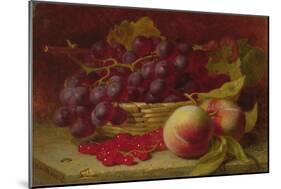 A Still Life of Red Currants, Peaches and Grapes in a Basket (Oil)-Eloise Harriet Stannard-Mounted Giclee Print
