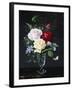 A Still Life of Roses and Clematis-Olaf August Hermansen-Framed Photographic Print