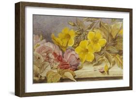 A Still Life of Roses and Other Flowers on a Ledge-Mary Elizabeth Duffield-Framed Giclee Print