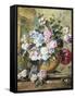 A Still Life of Roses, Delphiniums and Tulips-Jacobus Linthorst-Framed Stretched Canvas