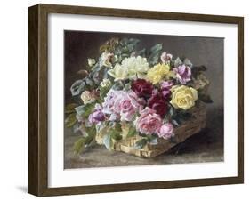 A Still Life of Roses in a Basket, 1894-Anthonore A.E. Christensen-Framed Giclee Print