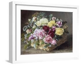 A Still Life of Roses in a Basket, 1894-Anthonore A.E. Christensen-Framed Giclee Print